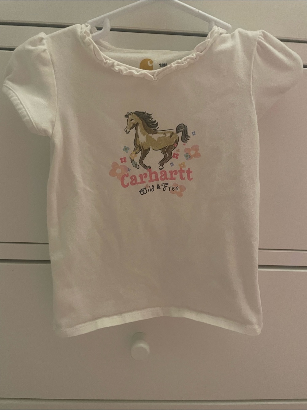 Carhartt Girls' White 'Wild & Free' Horse Graphic Tee